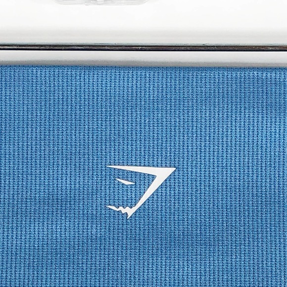 GymShark Small Leggings Energy Seamless Cropped Blue Stone Eyelet High Waist 567 - Picture 6 of 8